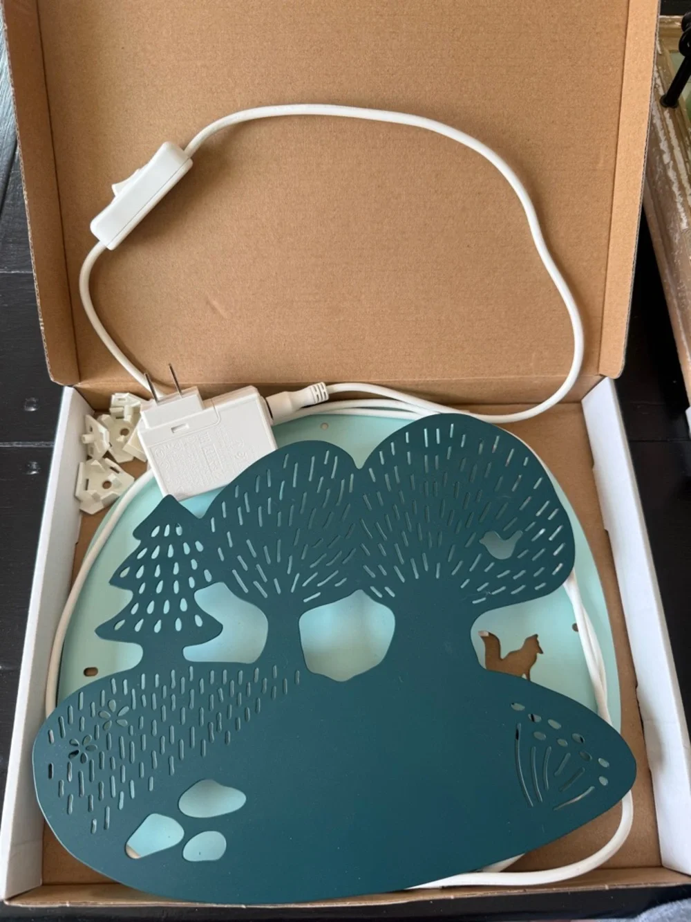 IKEA DUGGREGN LED Children Nursery Wall Mount Forest Woodland Turquoise Fox Lamp